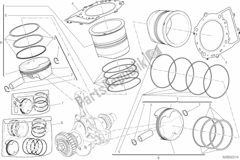 Toutes les pièces pour le Cylindres - Pistons du Ducati Superbike 1299S ABS USA 2017